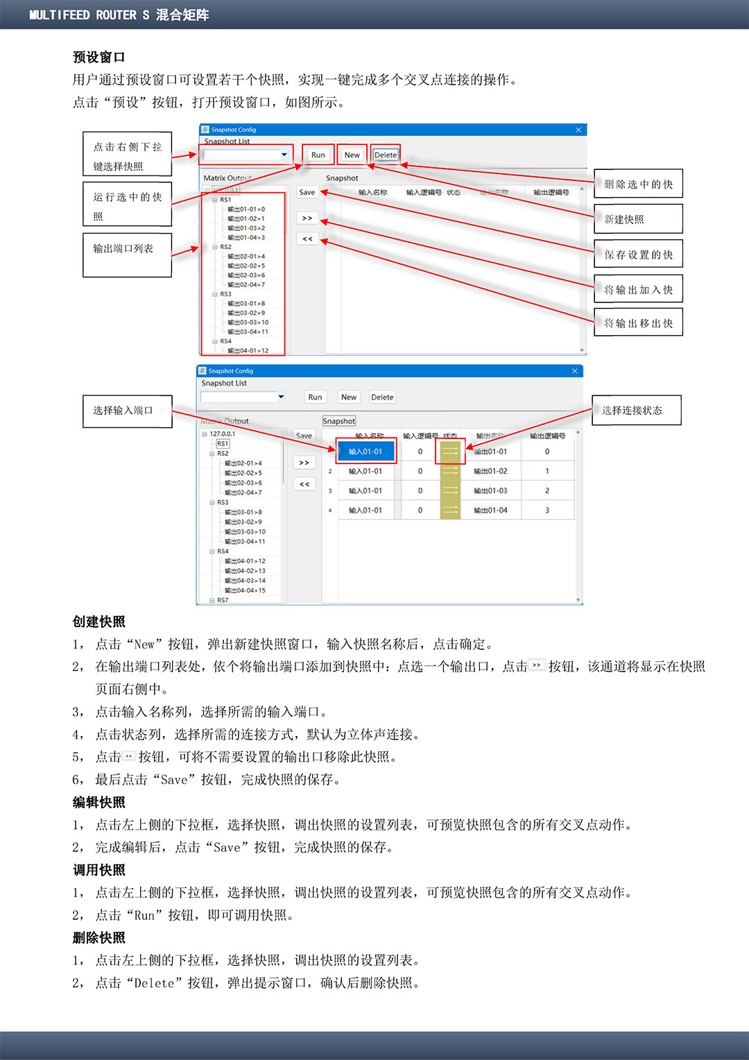 MULTIFEED ROUTER S 混合矩陣